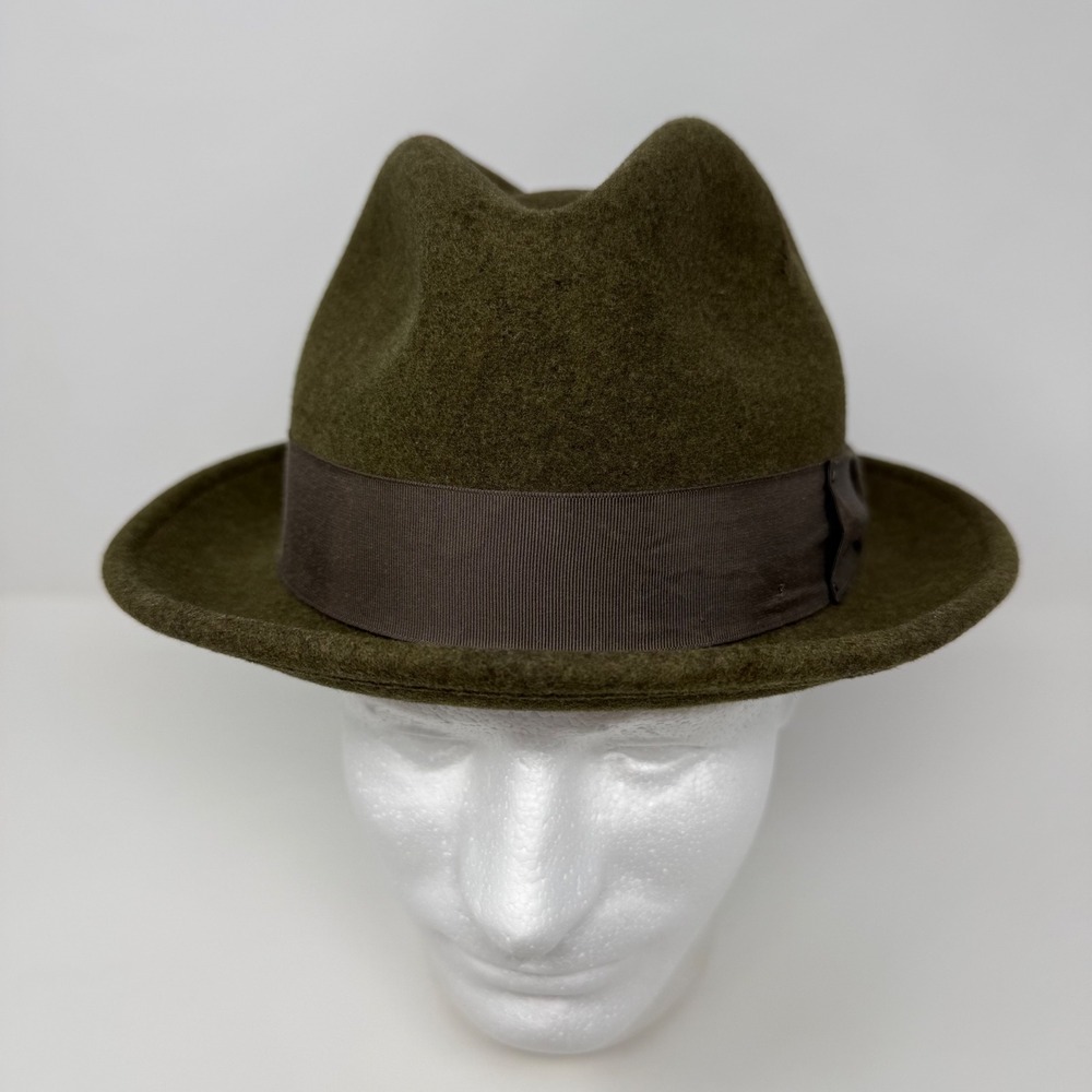 Bailey of Hollywood Tino Olive Green LiteFelt Wool Fedora Hat Packable Mens S